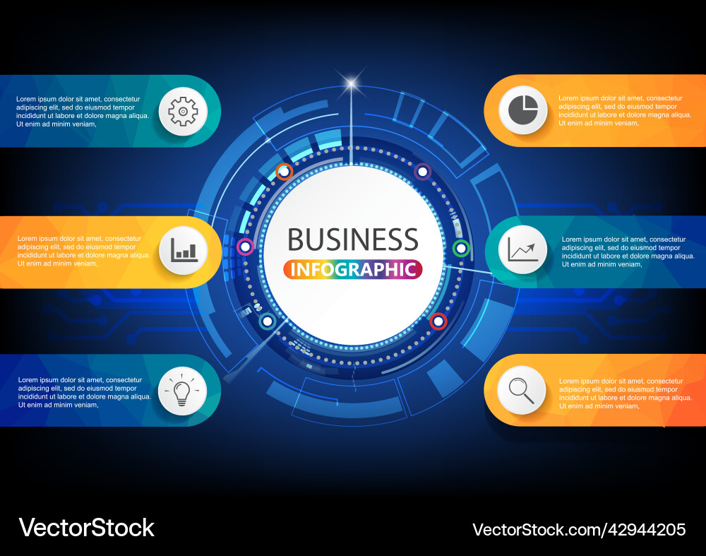 Business data visualization process chart Business data visualization process chart vector image