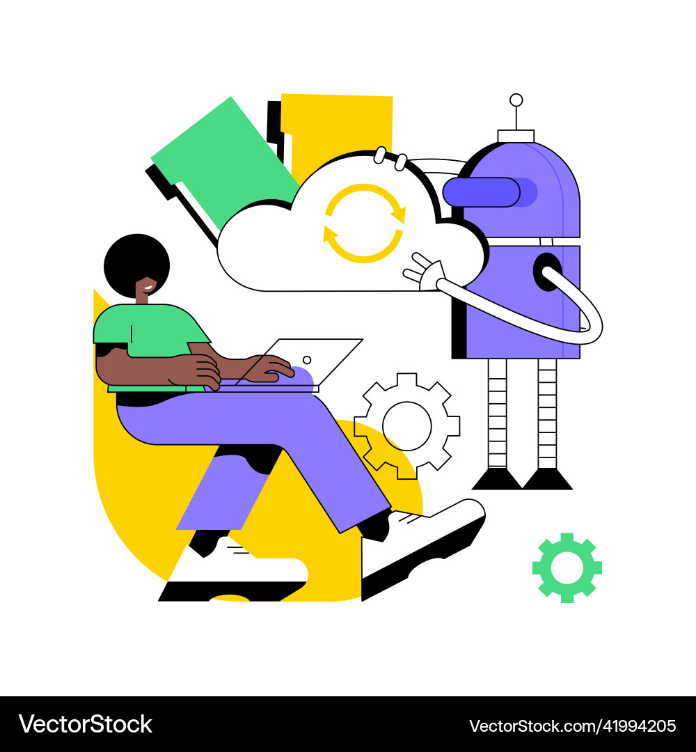 Cloud robotics abstract concept vector image