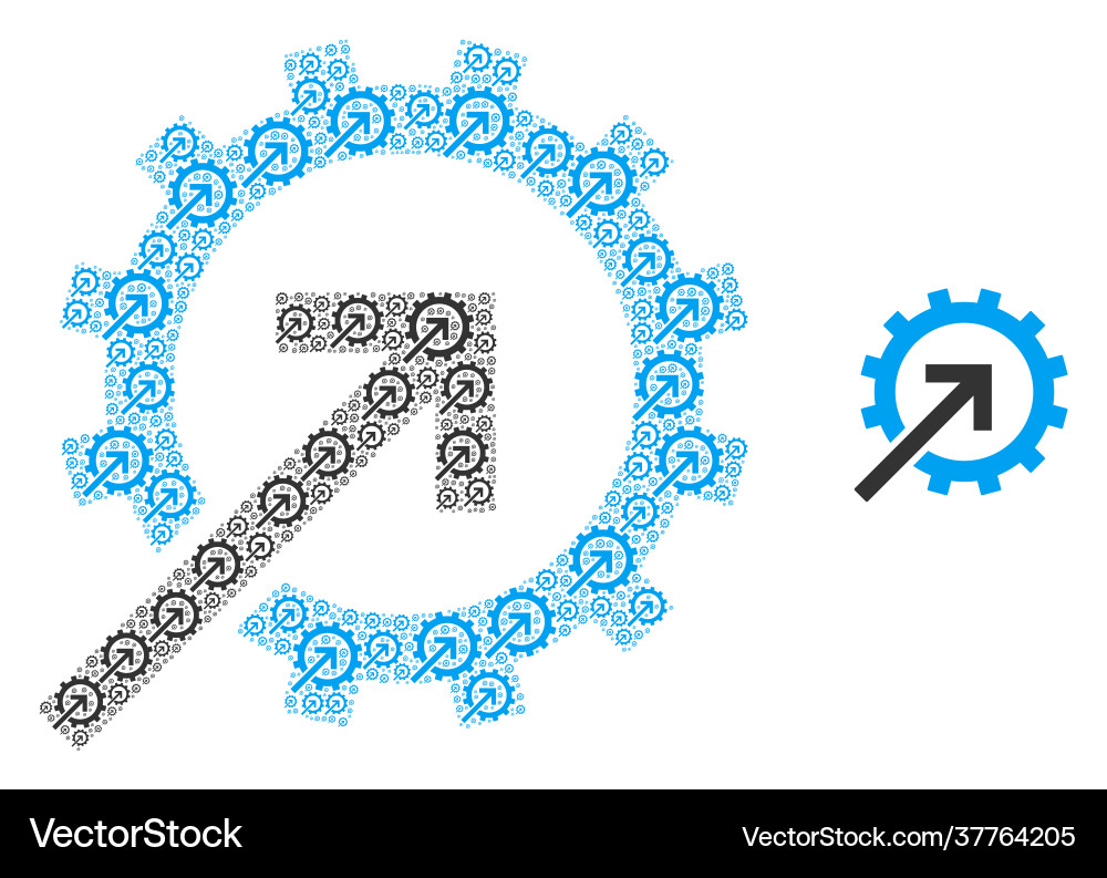 Cog integration recursive icon mosaic Cog integration recursive icon mosaic vector image
