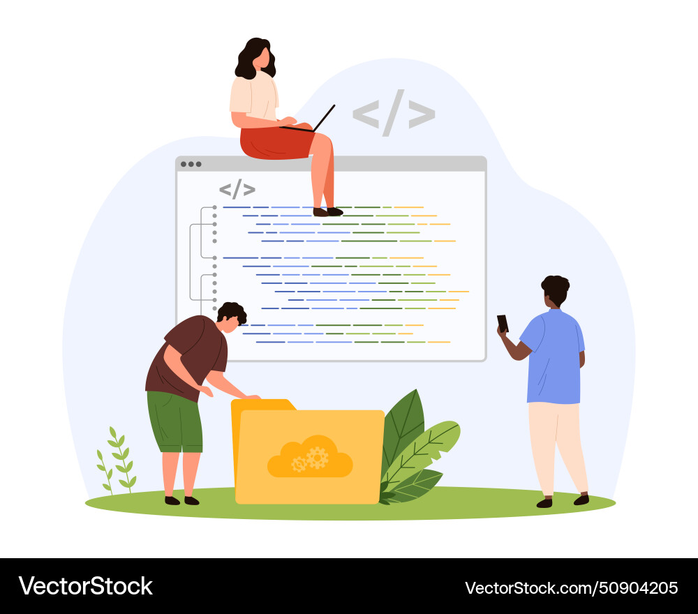 Development of software code and mobile app tiny Development of software code and mobile app tiny vector image