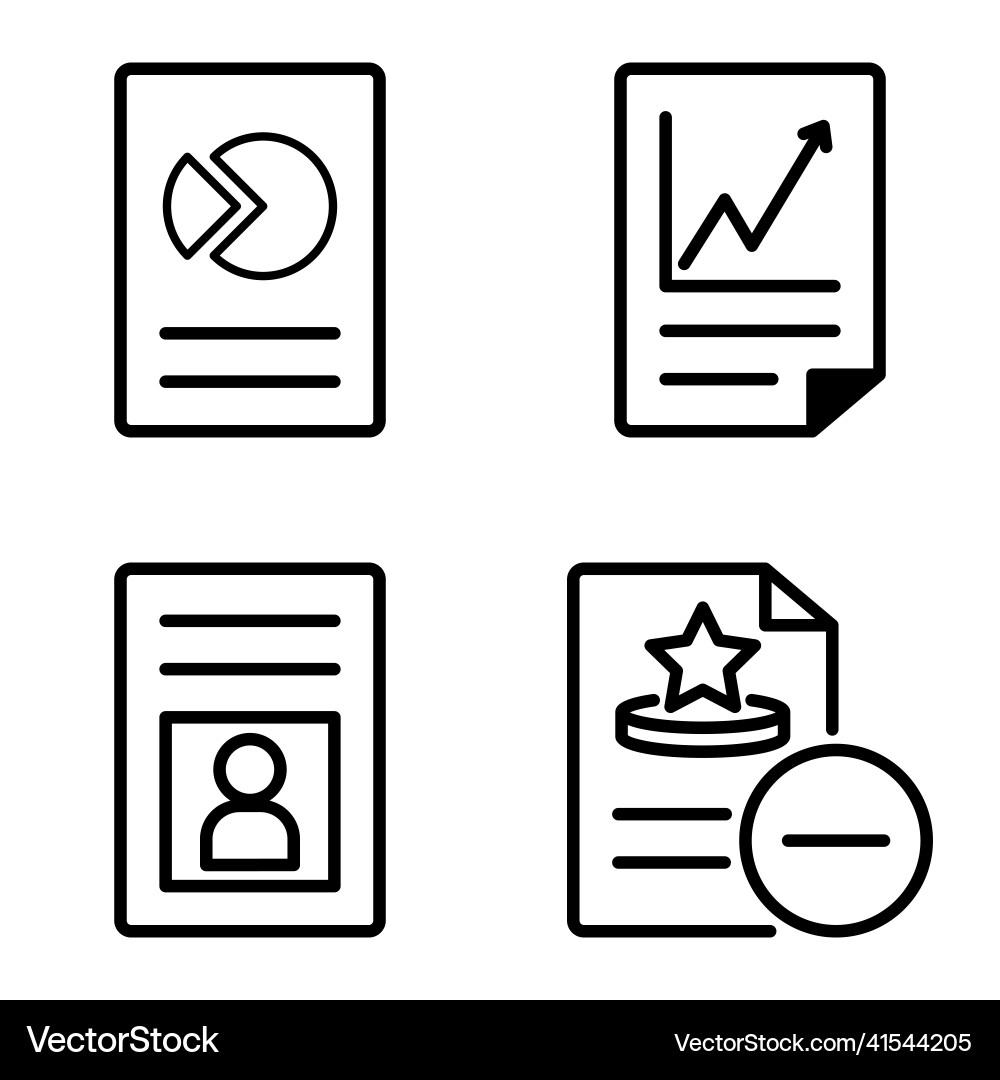 Docs1-2 flat icon set isolated on white background Docs1-2 flat icon set isolated on white background Vector Image