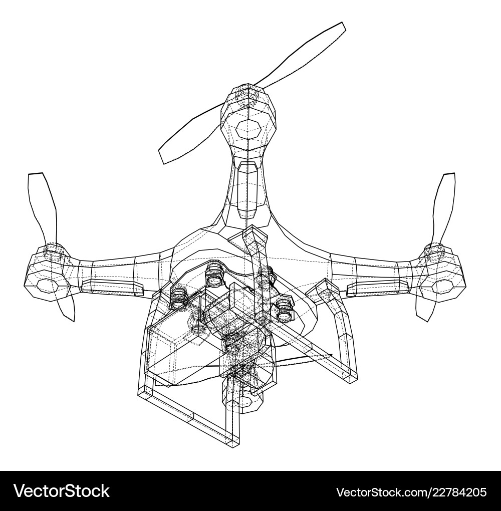 Drone concept rendering of 3d vector image
