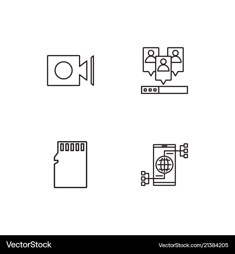 Electrical devices linear icons set simple vector image