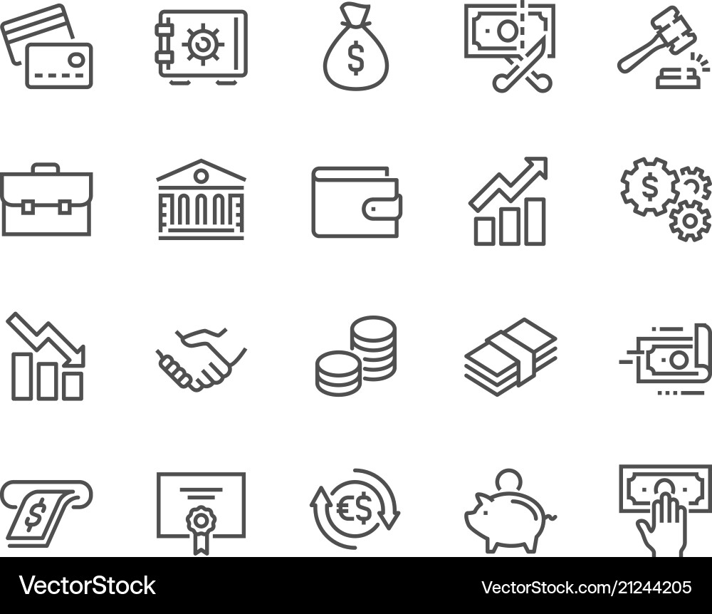Finance Line Icons Set vector image