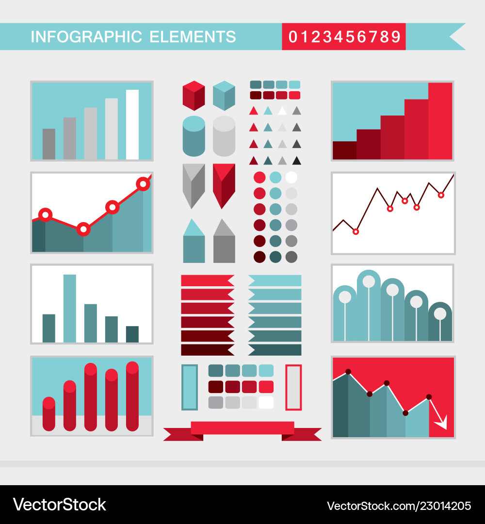 Infographic elements charts graph diagram Infographic elements charts graph diagram vector image