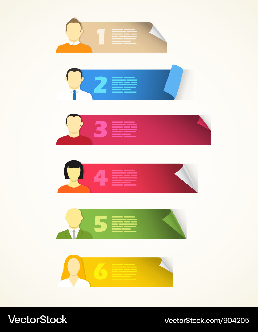 Paper Sheets with Avatar Icons Vector Image