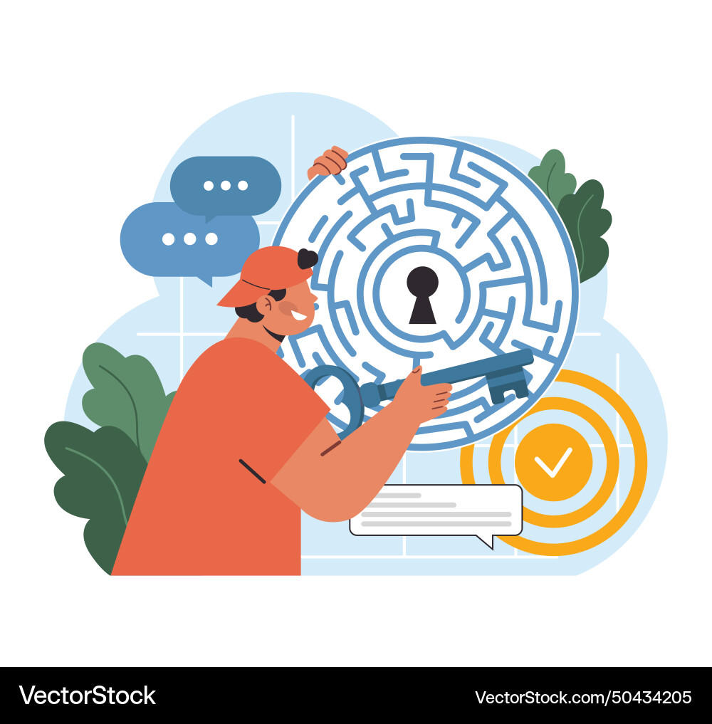 Problem solving prowess flat vector image