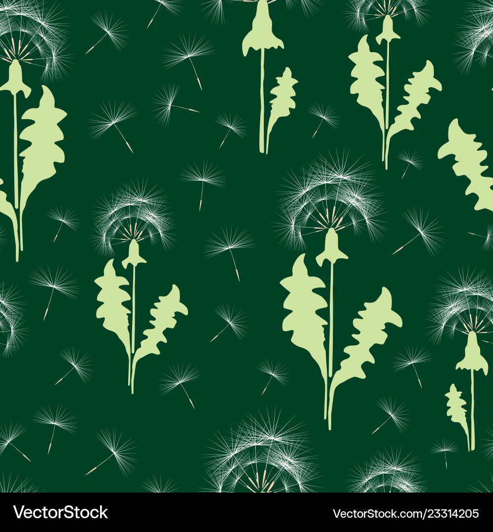 Seamless pattern of the dandelions vector image