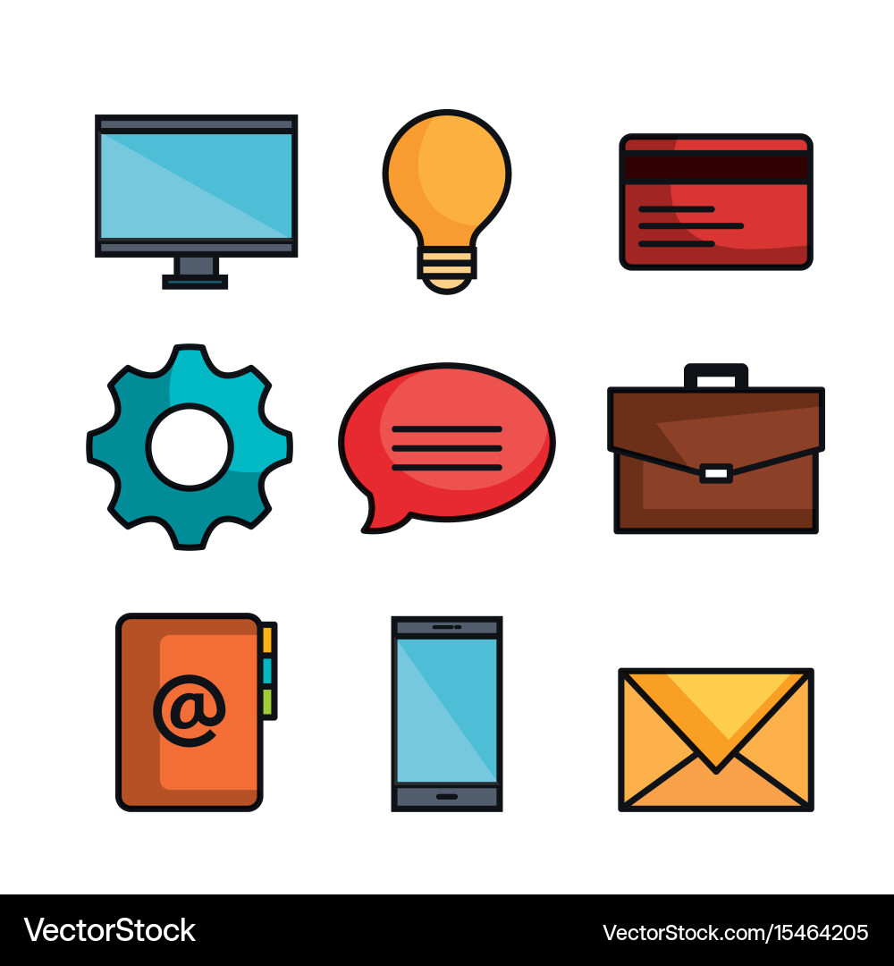 Technology and communication objects design Vector Image