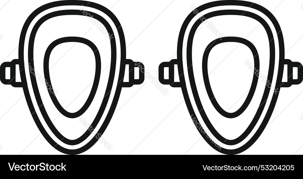 This simple black and white line drawing shows two This simple black and white line drawing shows two Vector Image