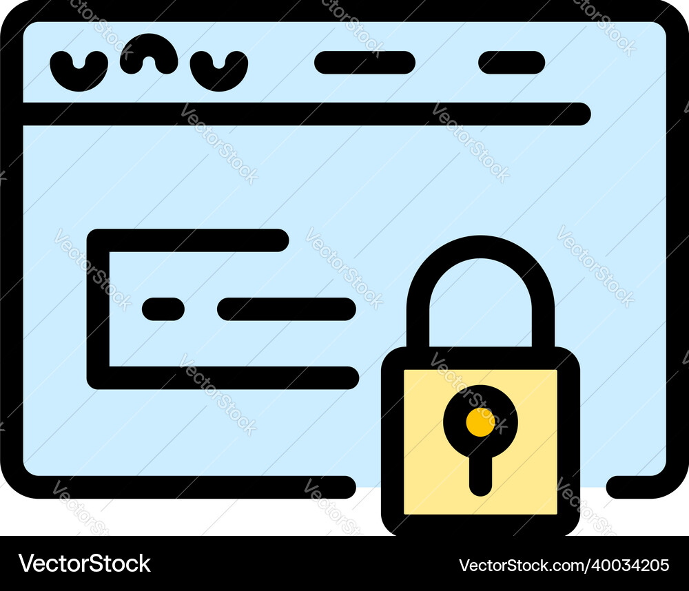 Web safe authentication icon color outline vector image
