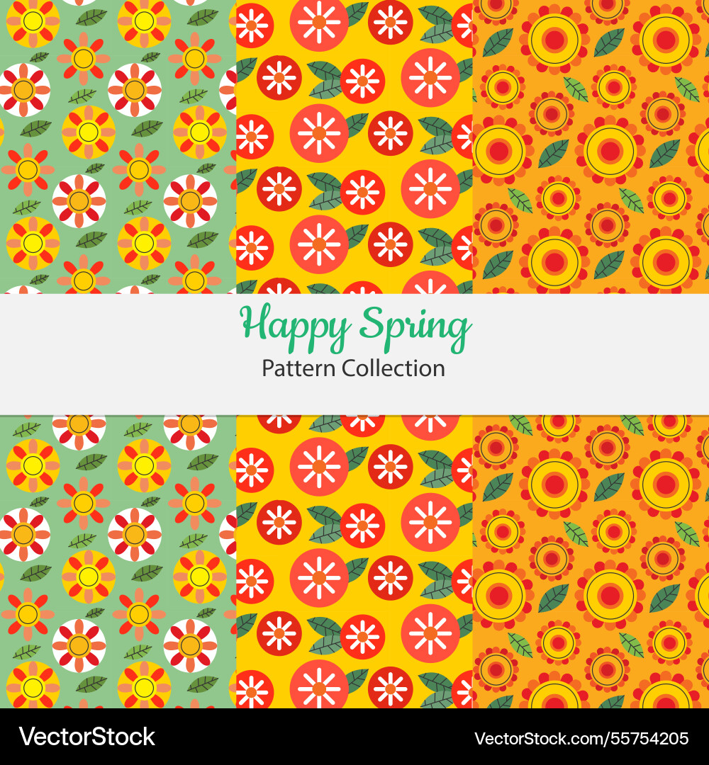 Yellow spring patterns Vector Image