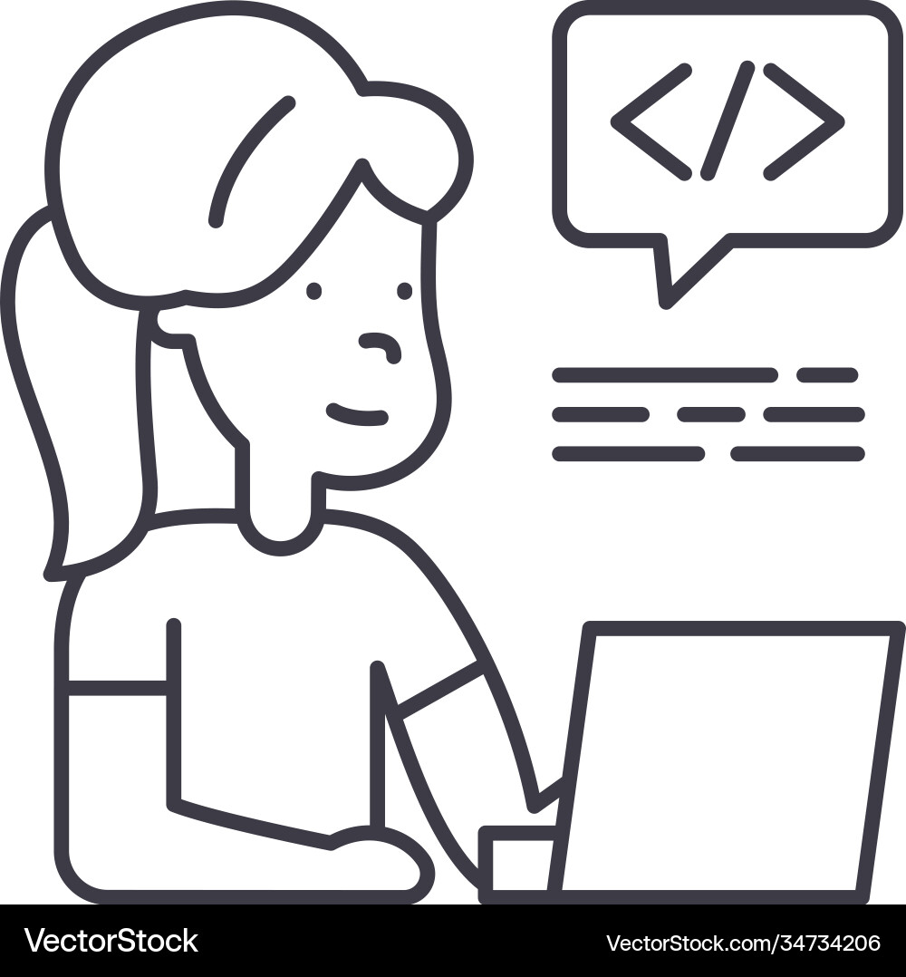 App developer concept icon linear isolated App developer concept icon linear isolated vector image