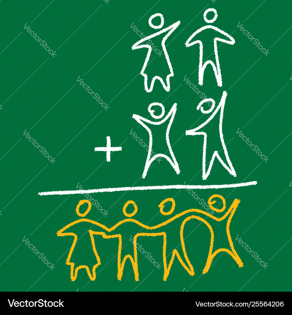 Chalkboard metaphor sinergia child making Chalkboard metaphor sinergia child making vector image