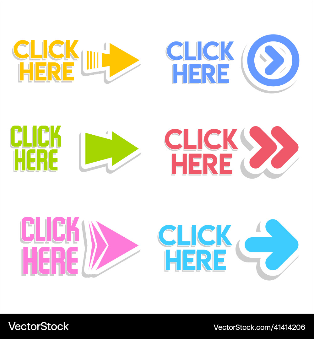 Click Here Button with Pointer vector image