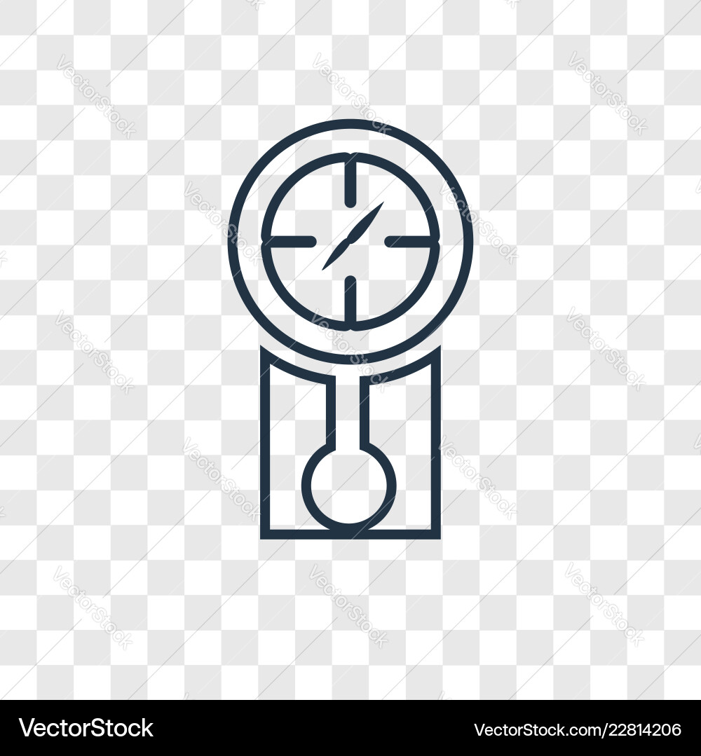 Clock concept linear icon isolated on transparent Vector Image