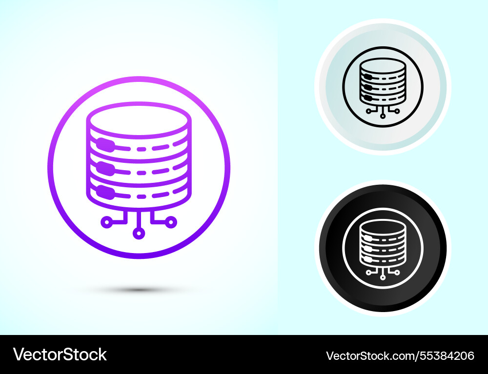 Data center icon design computer server Data center icon design computer server vector image