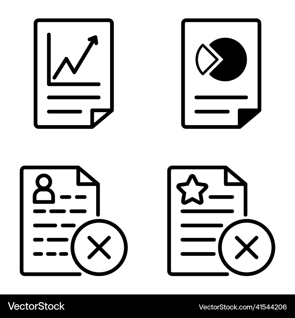 Docs1-2 flat icon set isolated on white background Docs1-2 flat icon set isolated on white background vector image