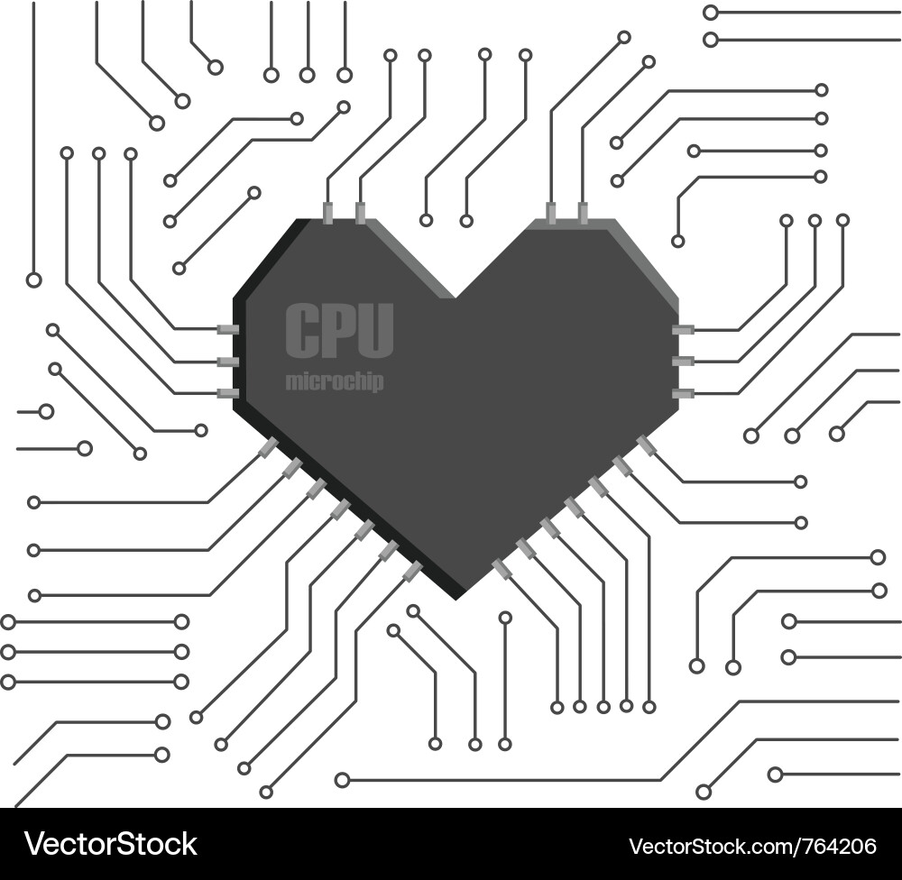 Heart cpu Vector Image