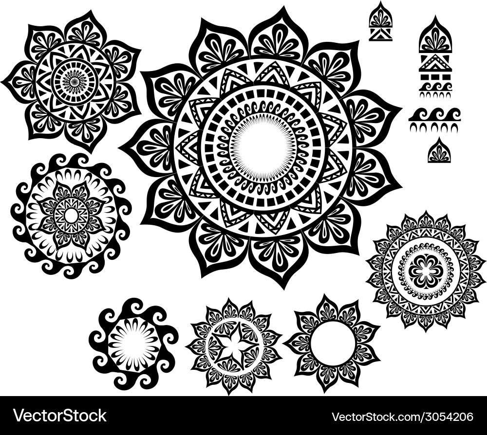 Intricate Round Ornament Pattern Vector Image
