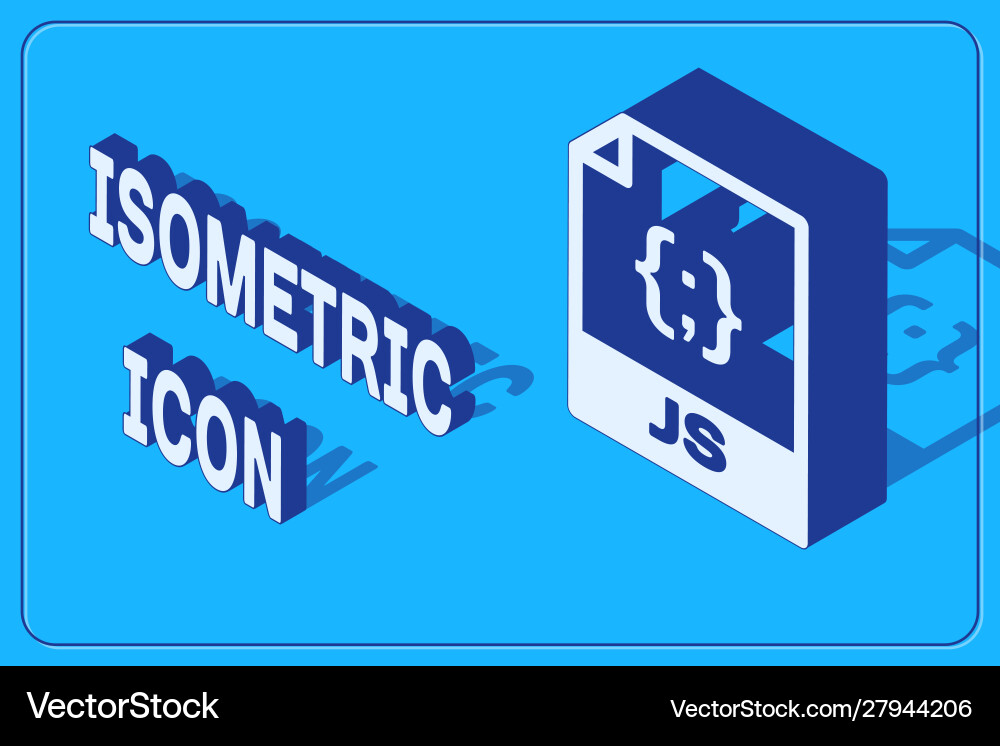 Isometric js file document download button Isometric js file document download button vector image