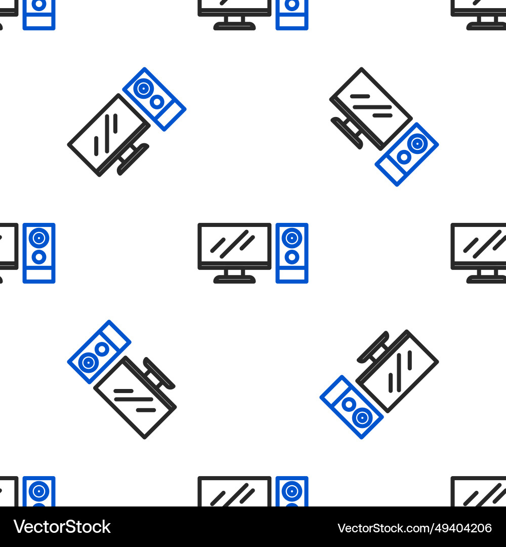 Line computer monitor icon isolated seamless Line computer monitor icon isolated seamless vector image