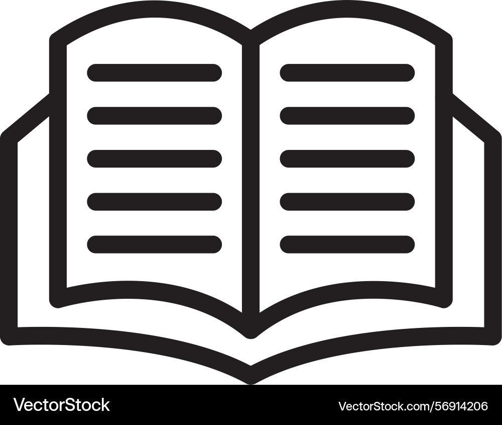 Open book linear style icon design Vector Image