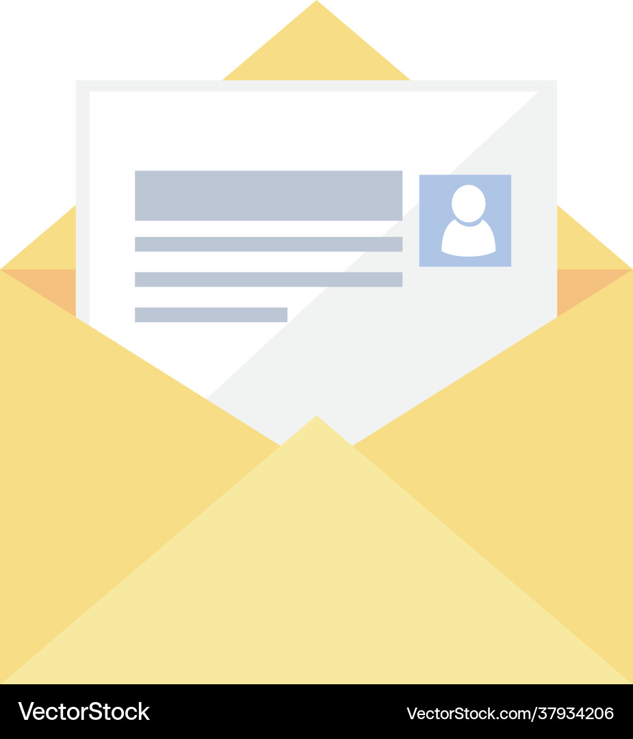 Open envelope with sheet Vector Image