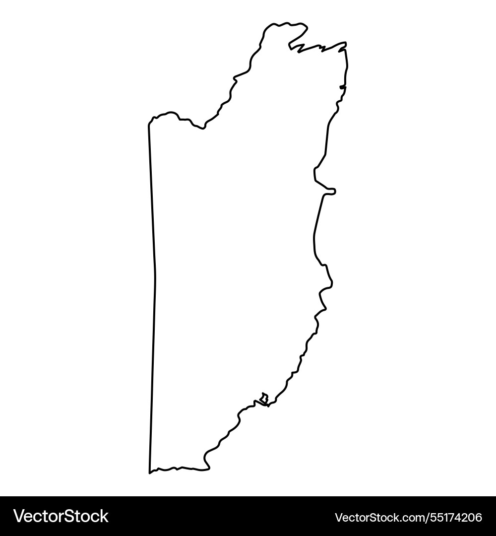 Outline map of belize border shape vector image