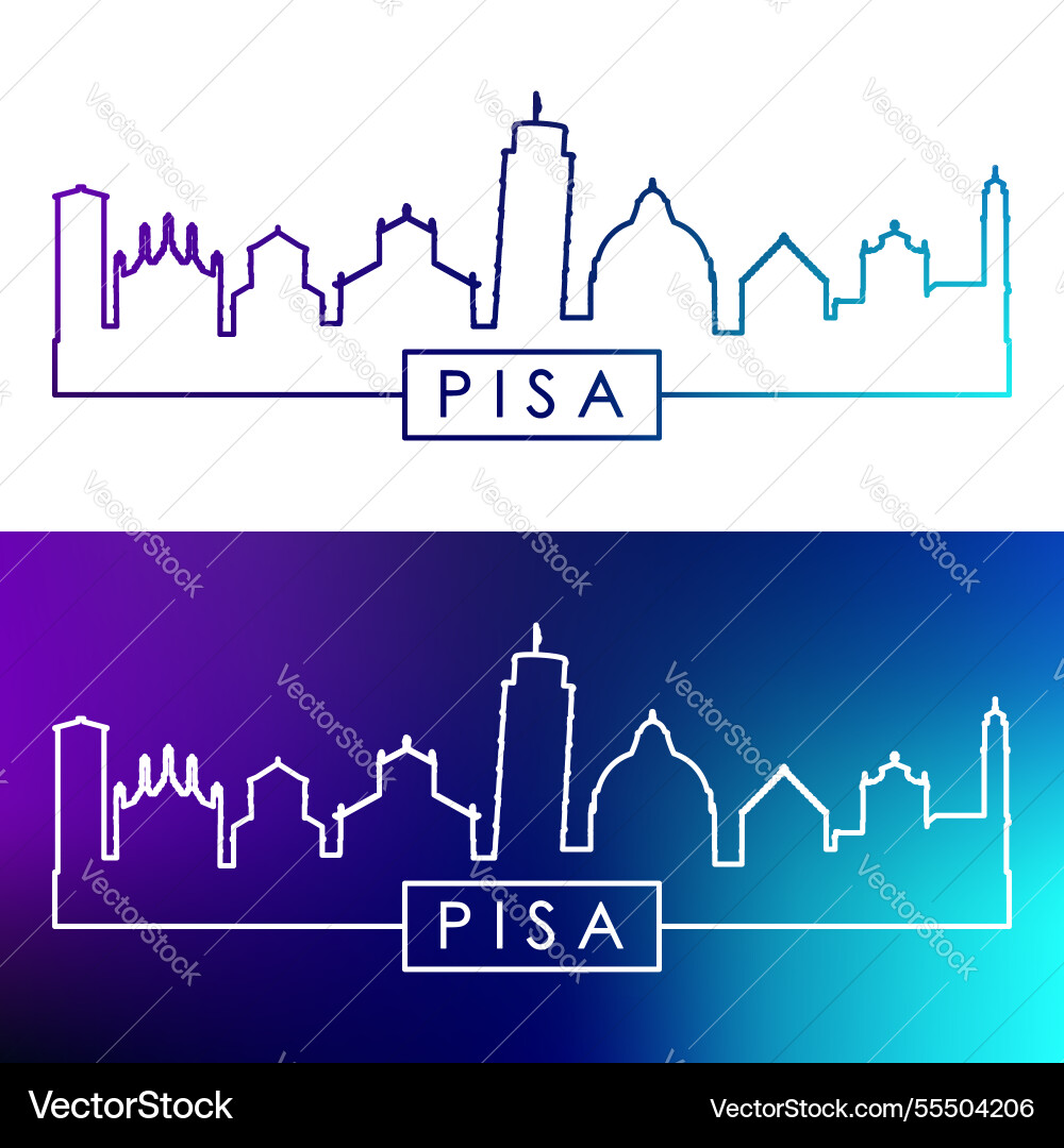 Pisa skyline colorful linear style single line Pisa skyline colorful linear style single line vector image