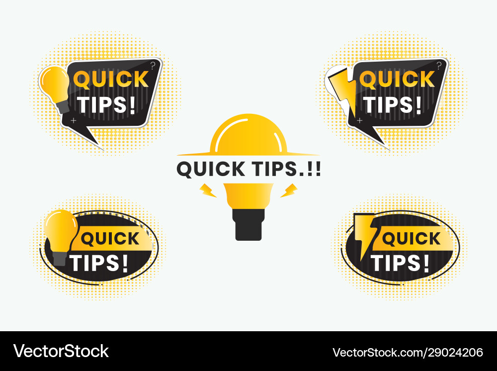 Quick tips in form text for label stickers Vector Image