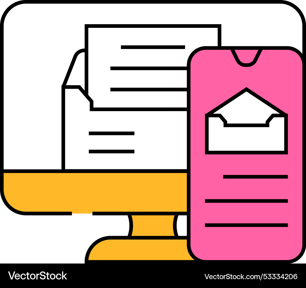 Responsive email design icon color Responsive email design icon color vector image