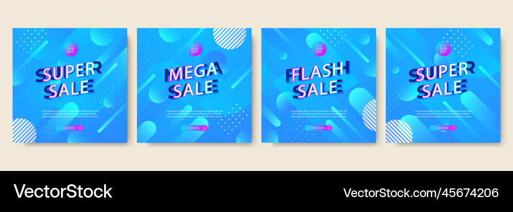 Sale and design background set with colorful Sale and design background set with colorful vector image