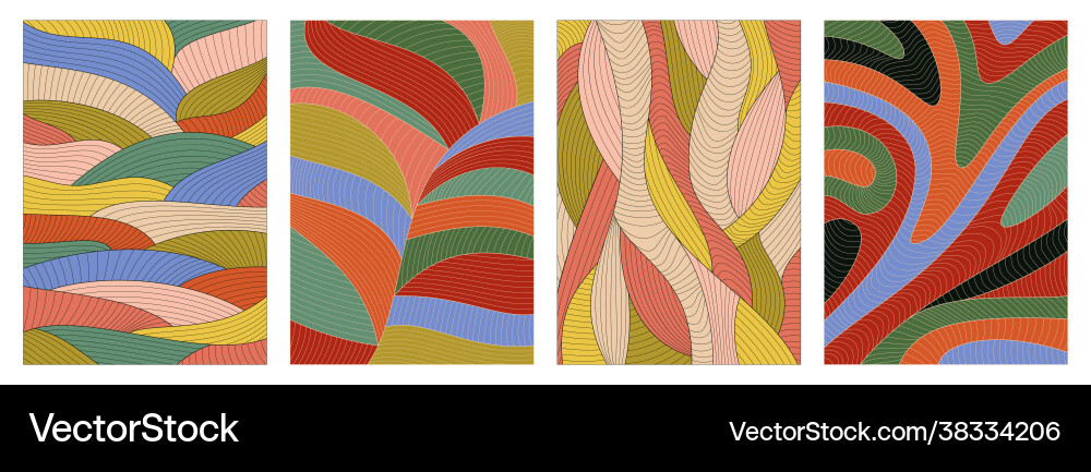 Set abstract wavy backgrounds line pattern Set abstract wavy backgrounds line pattern vector image