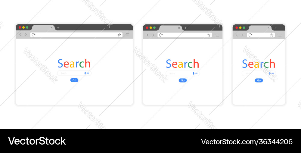 Set blank browser windows for different devices Set blank browser windows for different devices vector image