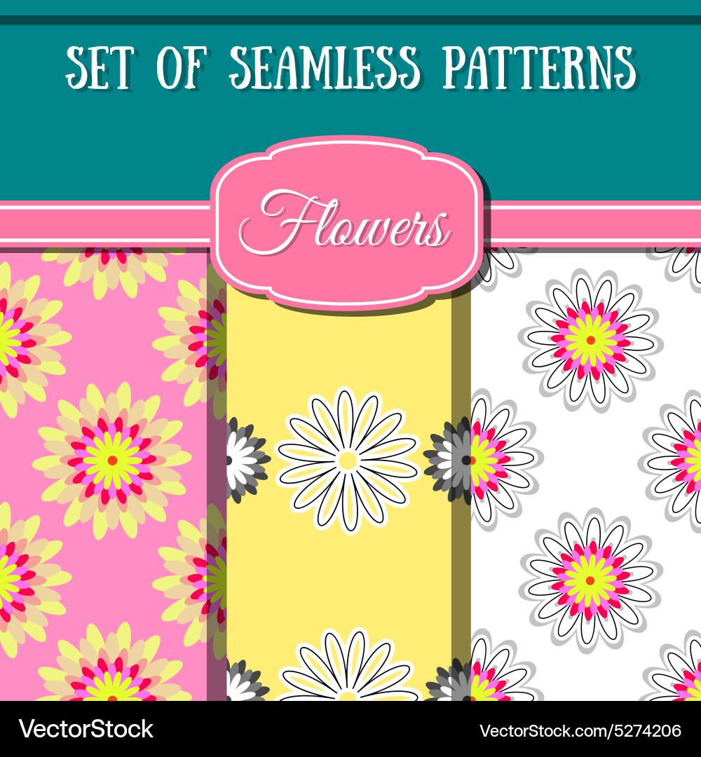 Setflowerpattern3 Vector Image
