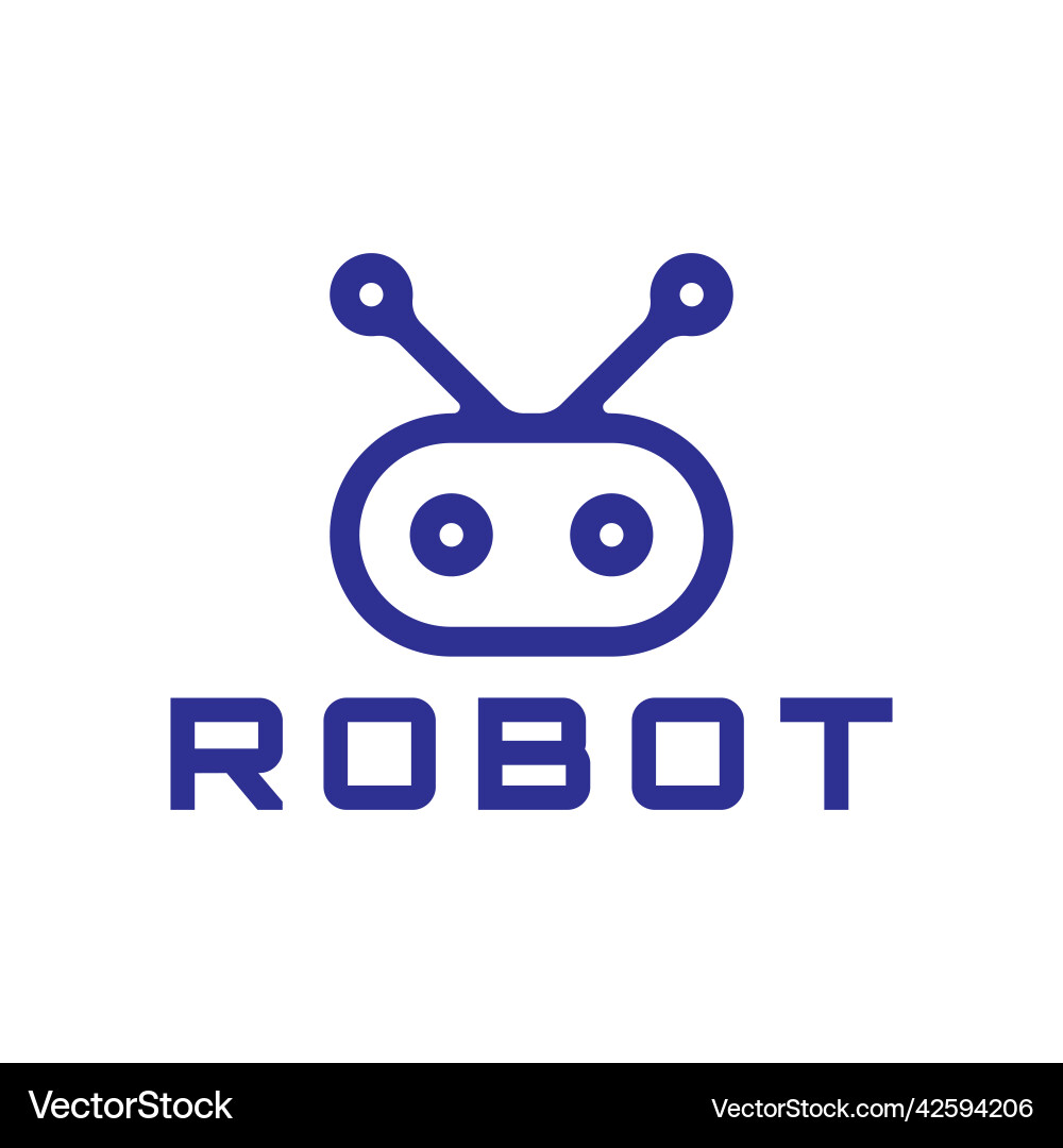 Simple robot logo design Simple robot logo design Vector Image