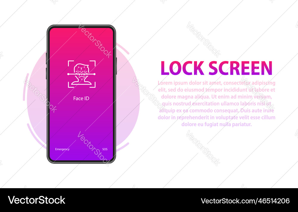 Smartphone with passcode lock screen interface Smartphone with passcode lock screen interface vector image