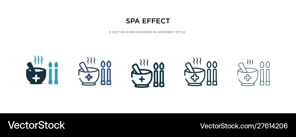 Spa effect icon in different style two colored vector image