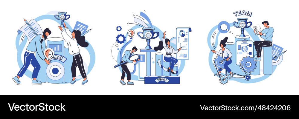 Team solving complex problems teamwork Vector Image