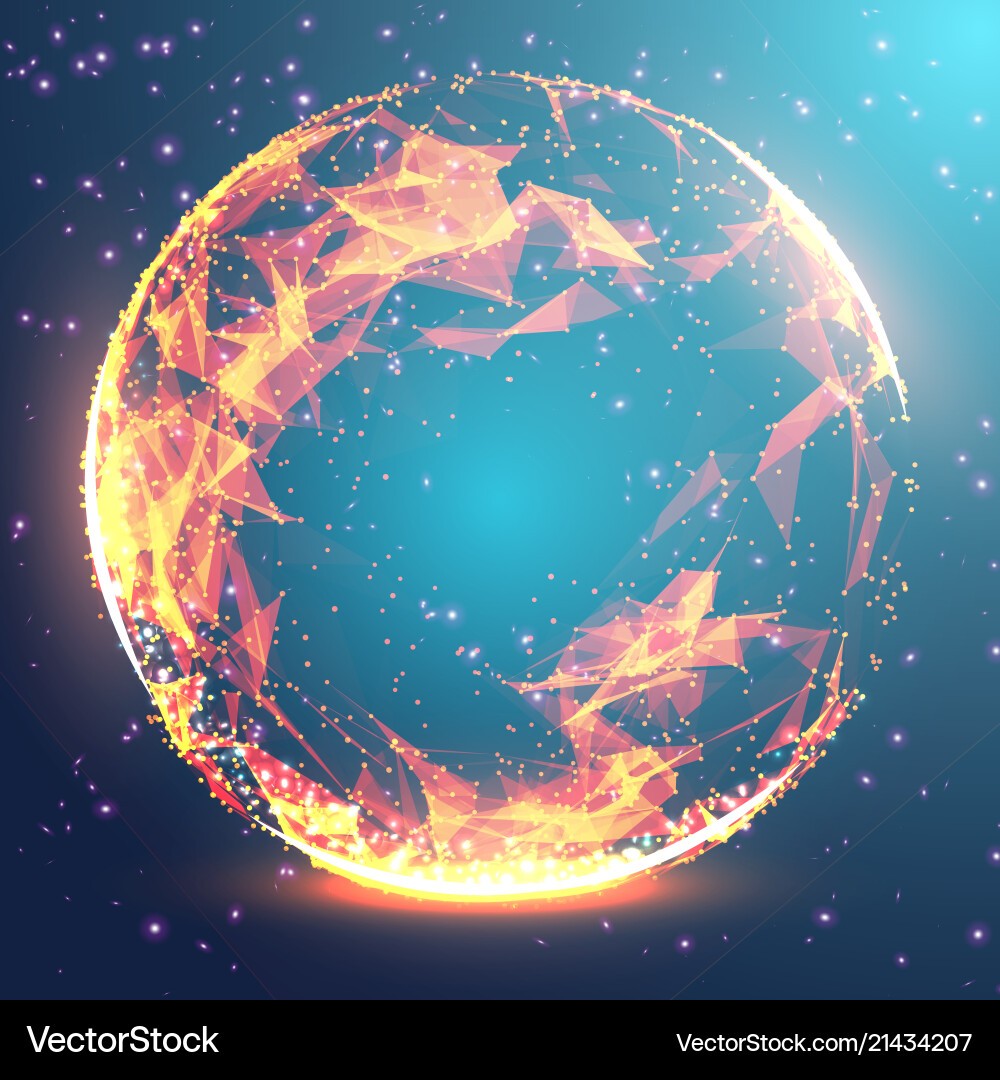 Abstract 3d illuminated distorted mesh sphere Abstract 3d illuminated distorted mesh sphere Vector Image