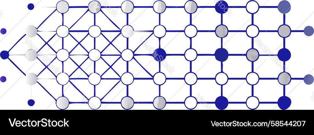 AI Neural Network Deep Learning System Vector Image