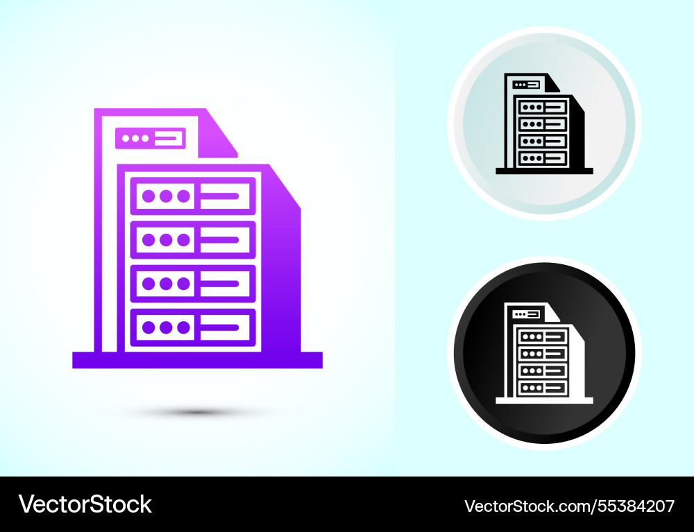Data center icon design computer server vector image