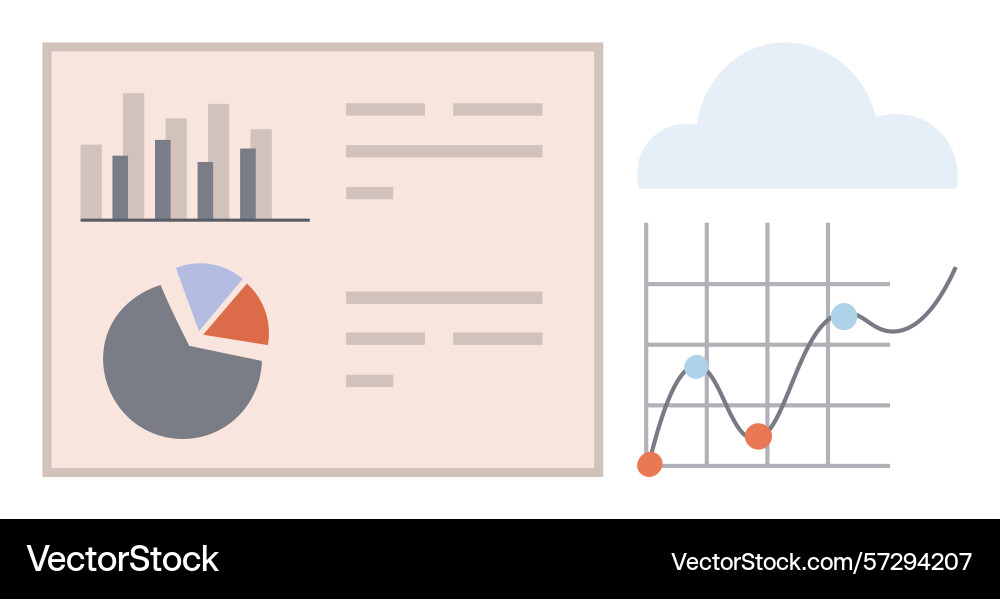 Data visualization with bar graph pie chart and Data visualization with bar graph pie chart and vector image