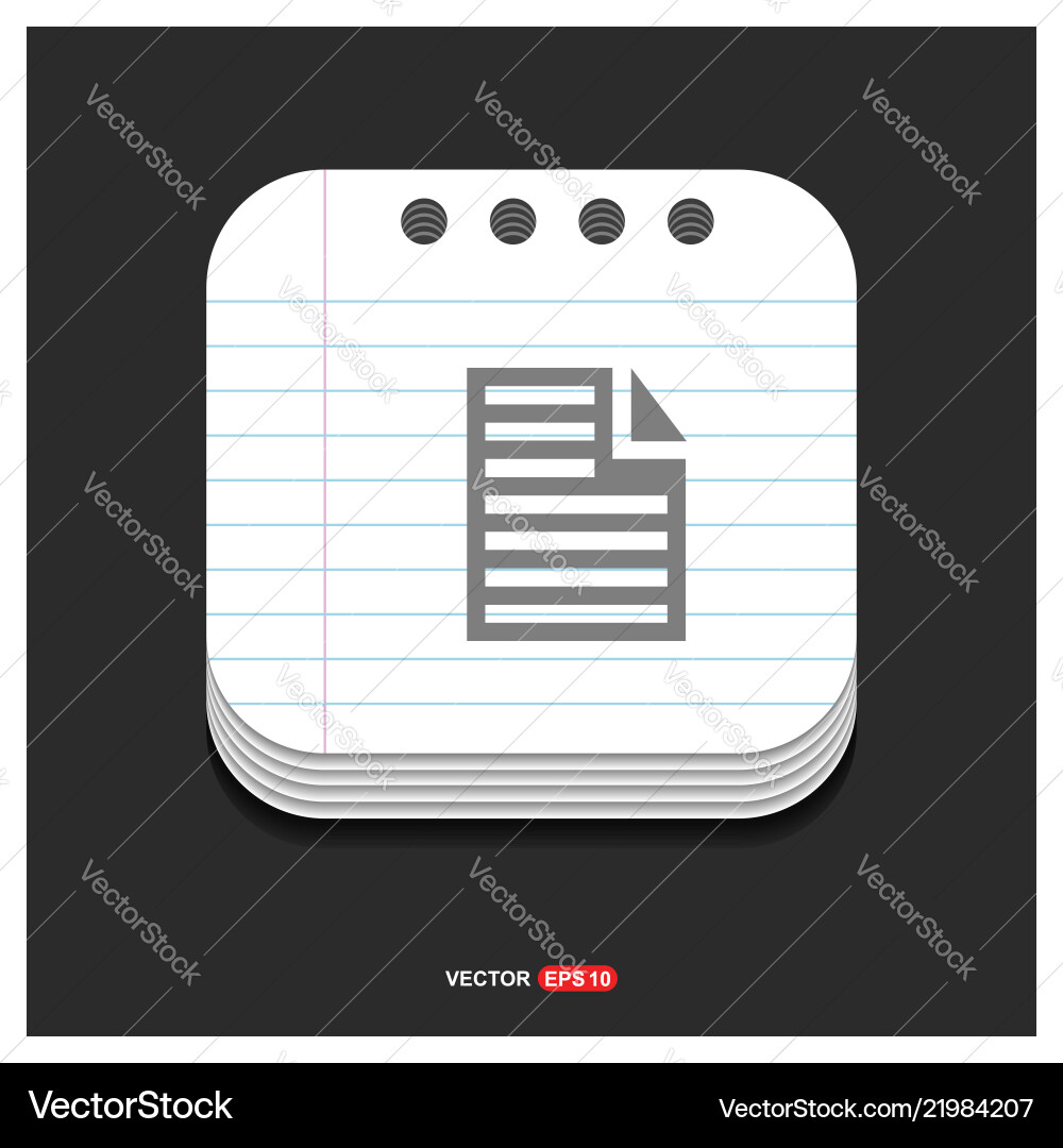 Document icon gray on notepad style template Document icon gray on notepad style template vector image