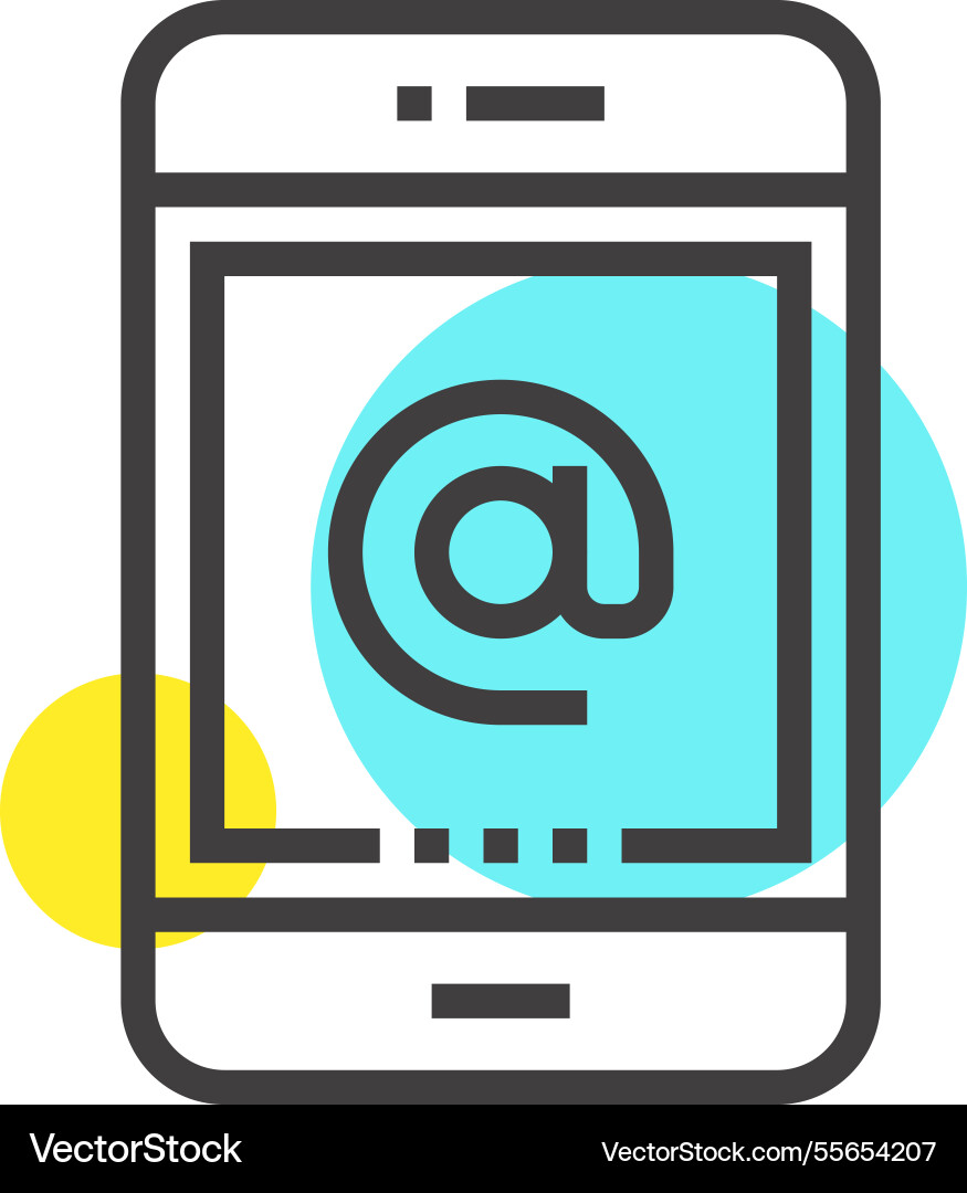 Email message flat line web icon concept Email message flat line web icon concept vector image