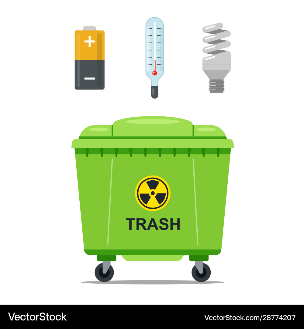 Garbage iron container for storing hazardous Vector Image