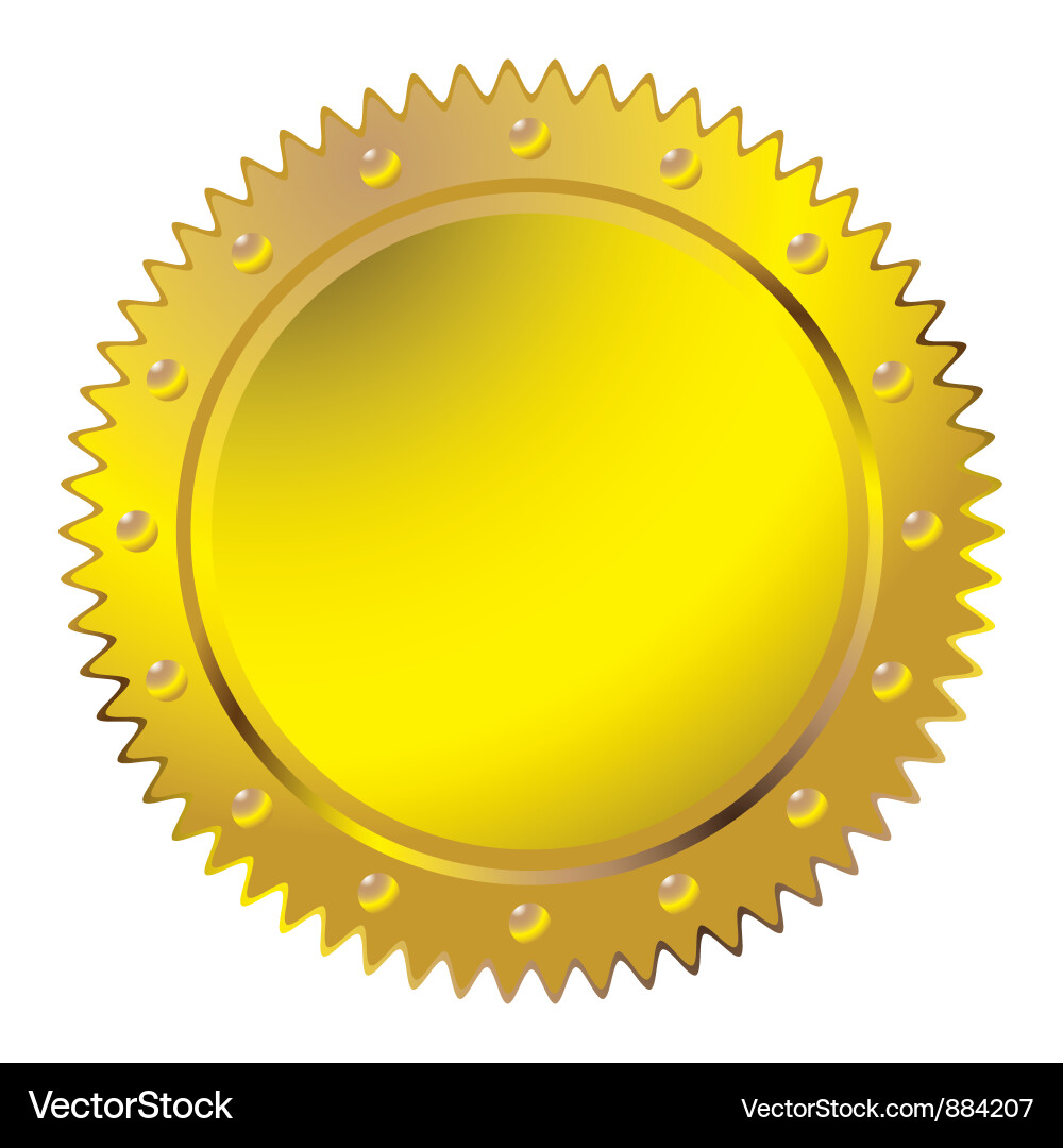 Golden Wax Seal with Space Vector Image