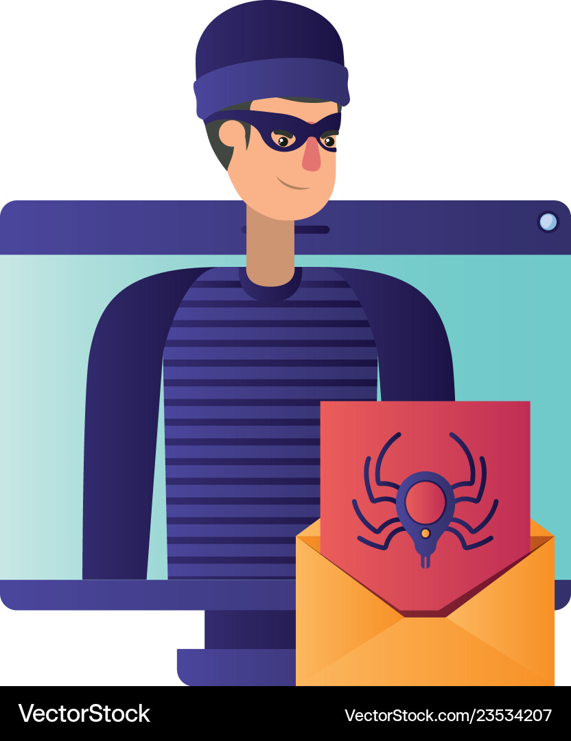 Hacker stealing information avatar character vector image