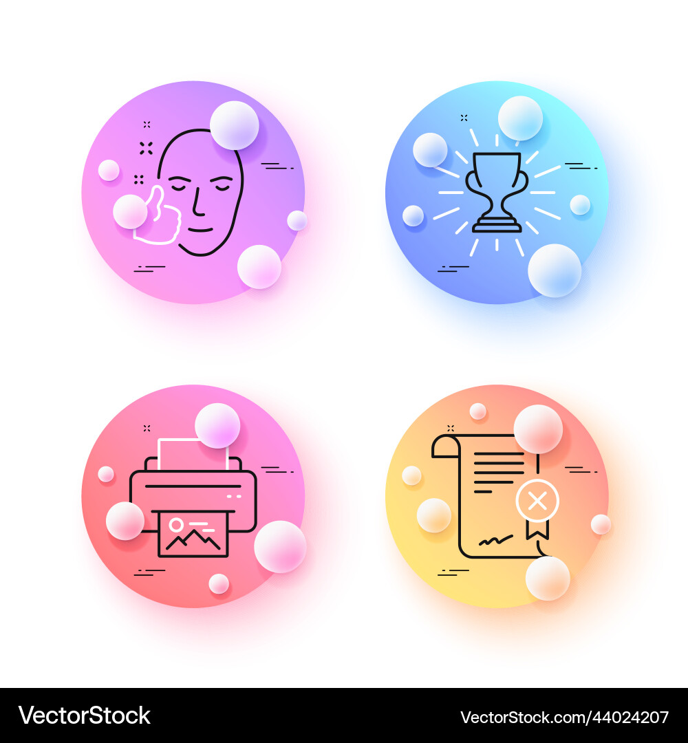 Healthy face print image and reject certificate Healthy face print image and reject certificate Vector Image